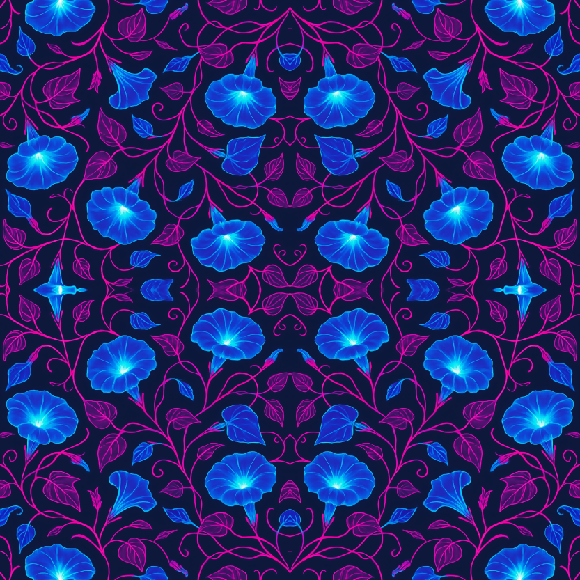 Floral and Botanical - Electric Morning Glory Vines - Pattern - Digital File Digital My Custom Designs PDF