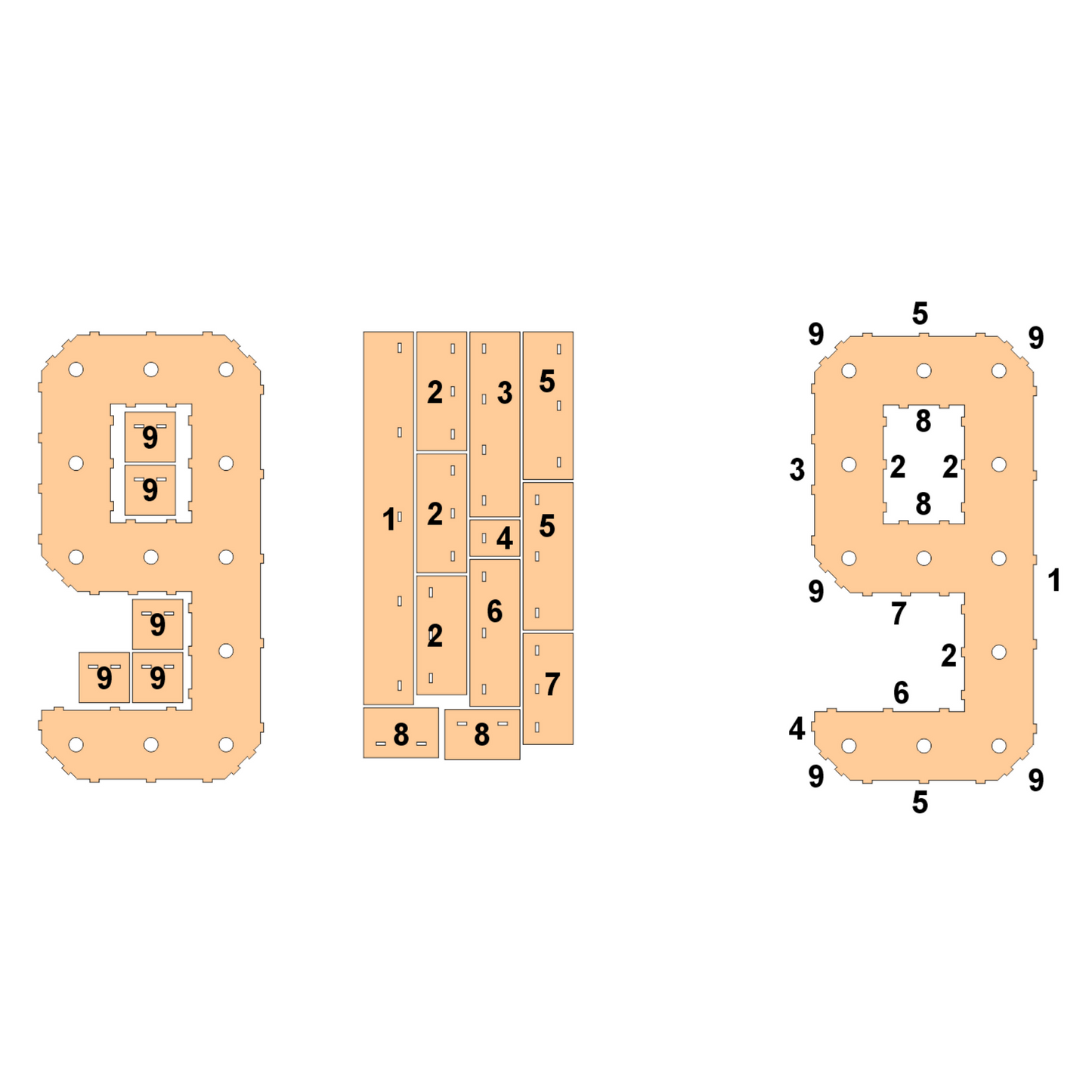 #9 Marquee Number Templates - 3D Projects - Digital File - ZIP File - Digital