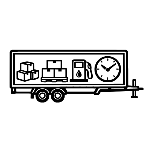 Trailer Packed with Icons (Boxes, Pallets, Fuel, Time) Design - Vector Graphics - Digital File Digital My Custom Designs PDF