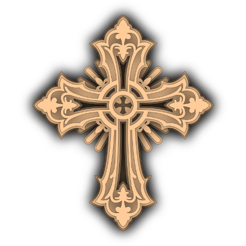 Ornamental Cross - Layered Design Wall / Home Decor - Digital File Digital My Custom Designs SVG