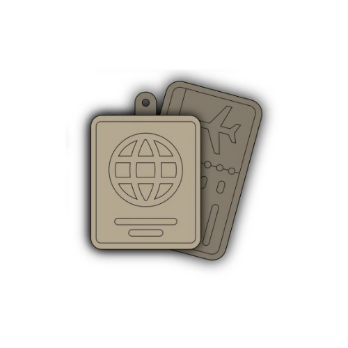 Passport Keychain Layered Design - Digital File - SVG Digital File My Custom Designs SVG