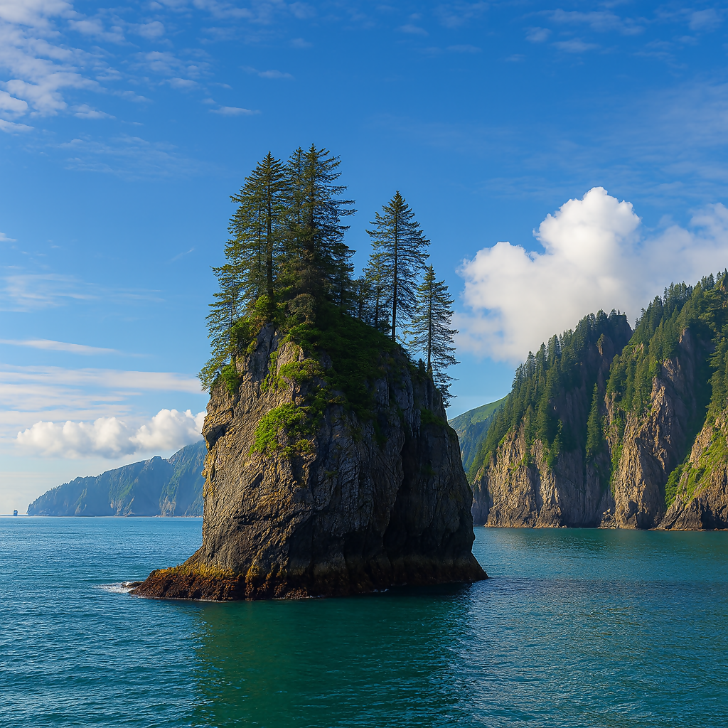 Spire Cove - Kenai Fjords National Park - Alaska United States - Rendered - Digital File Digital My Custom Designs PDF