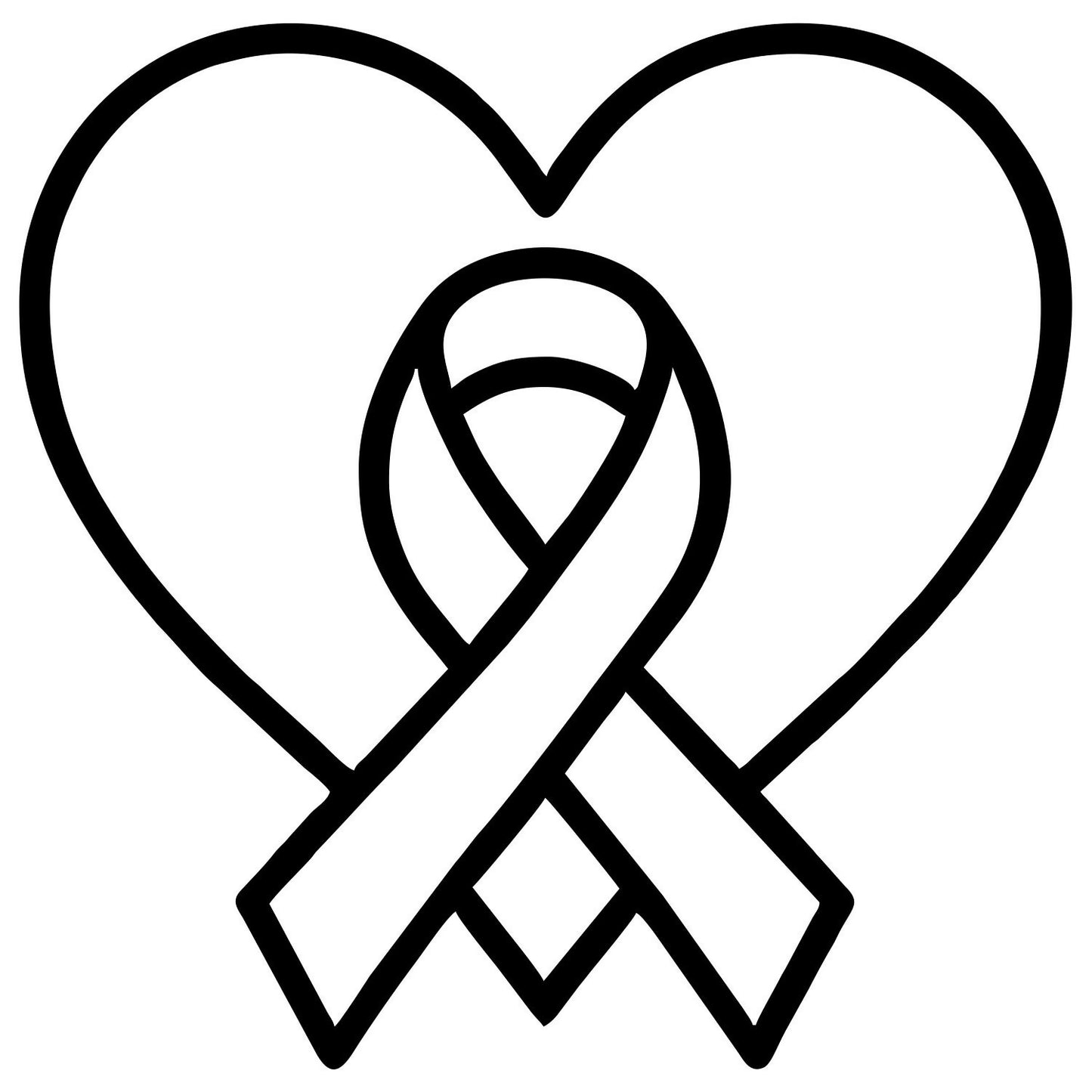Ribbon Heart Outline - Digital File - XCS Friendly Digital My Custom Designs PNG