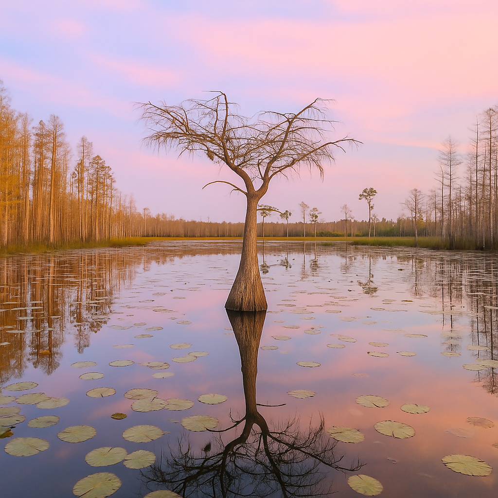 Bald Cypress - Okefenokee Swamp - Georgia United States - Rendered - Digital file Digital My Custom Designs PDF
