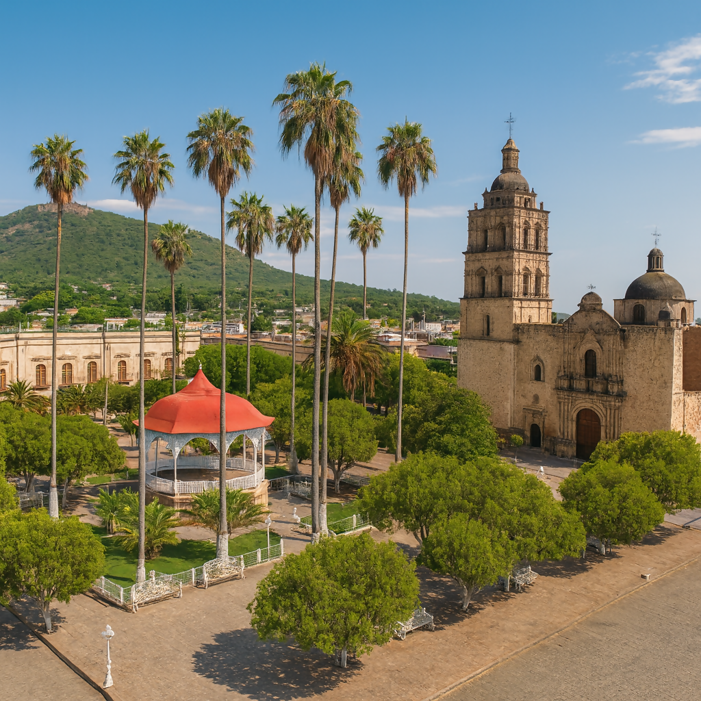 Plaza of the Poplars (Plaza de los Álamos) - Sonora Mexico - Rendered - Digital File Digital My Custom Designs PDF