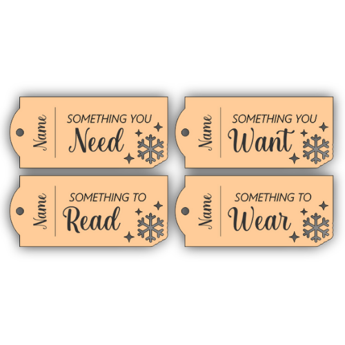 Need Want Read Wear Gift Tags w/ Nameplate - Digital File Digital My Custom Designs SVG