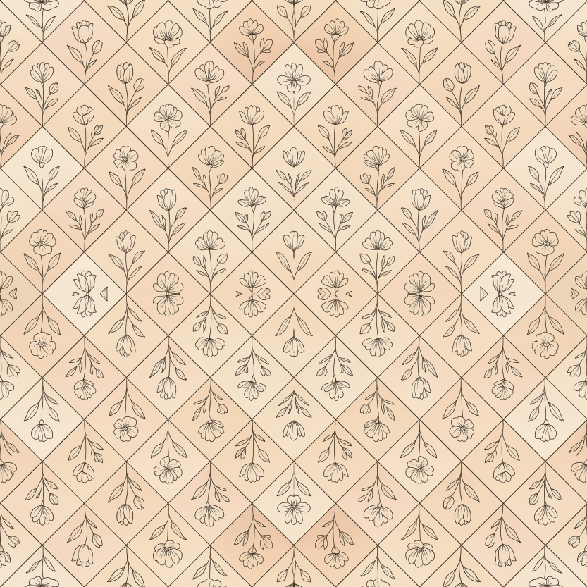 Floral Geometric Fusion - Minimal Line-Art Flowers Pattern - Digital File Digital My Custom Designs PDF