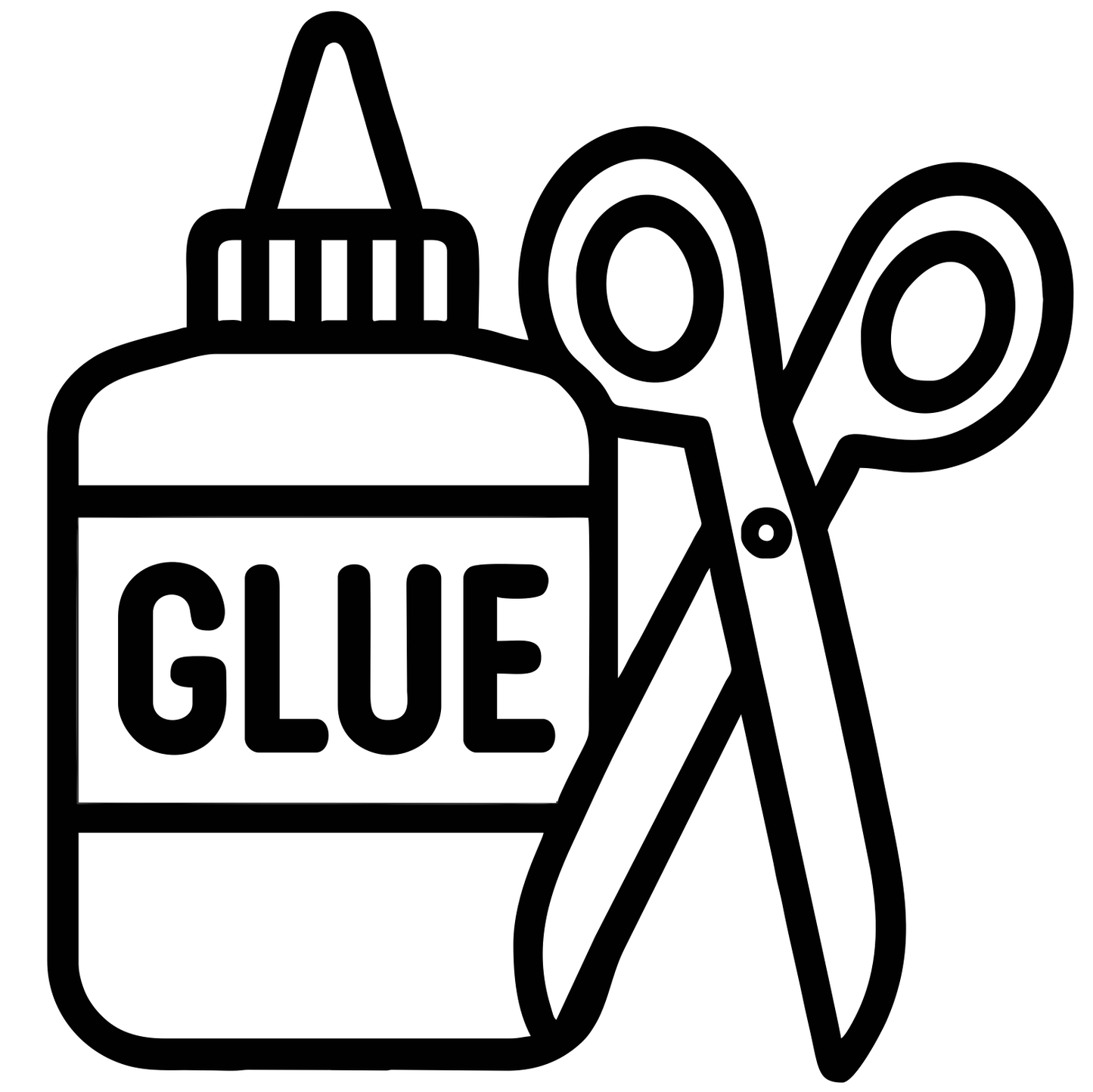 Glue Bottle and Scissors - Digital File - XCS Friendly Tumbler My Custom Designs PNG