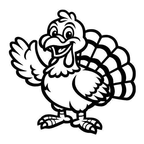 Cartoon Turkey Smiling - Vector Graphics - Digital File Digital My Custom Designs PDF