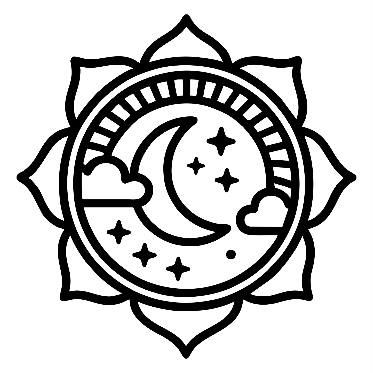 Night Sky Mandala - Digital File - XCS Friendly Digital My Custom Designs PNG