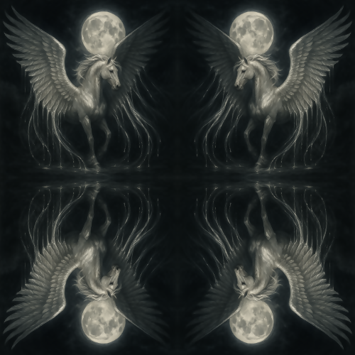 Fantasy and Myth - Moonlit Pegasus Wings With Liquid Silver Trails - Pattern - Digital File Digital My Custom Designs PDF