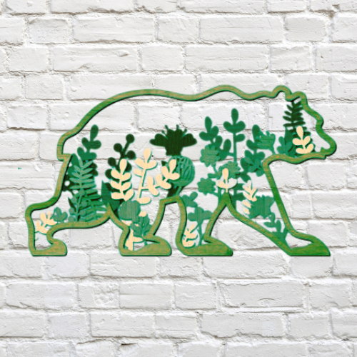 Boho Bear Wall Art Décor decoration My Custom Designs Heather Green 6" x 12" Acrylic