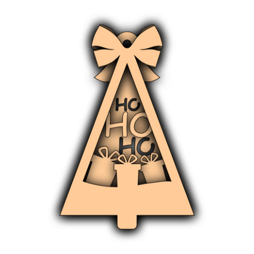 Christmas Tree Ho Ho Ho Gifts - Ornament - Digital File Digital My Custom Designs SVG