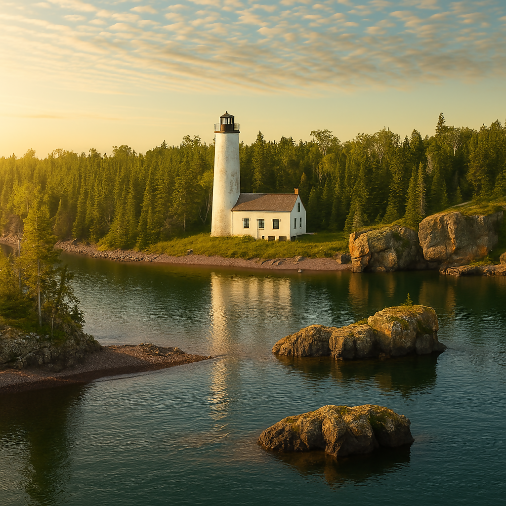 Rock Harbor Lighthouse - Isle Royale National Park - Michigan United States - Rendered - Digital File Digital My Custom Designs PDF