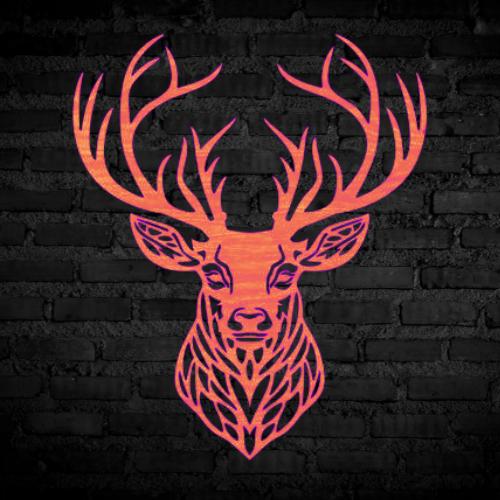 Stencil Buck Wall Décor decoration My Custom Designs Heather red 6" x 9" Cast Acrylic