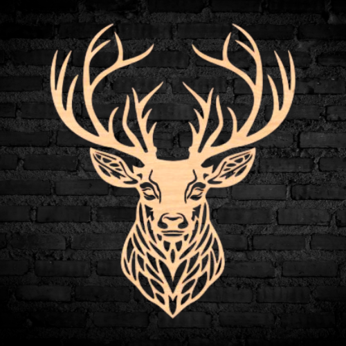 Stencil Buck Wall Décor decoration My Custom Designs Beige 6" x 9" Cast Acrylic