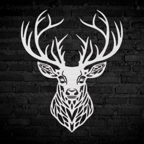 Stencil Buck Wall Décor decoration My Custom Designs Off White 6" x 9" Cast Acrylic