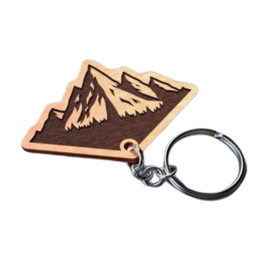 Mountain Ridge Wooden or Acrylic Keychain Keychain My Custom Designs