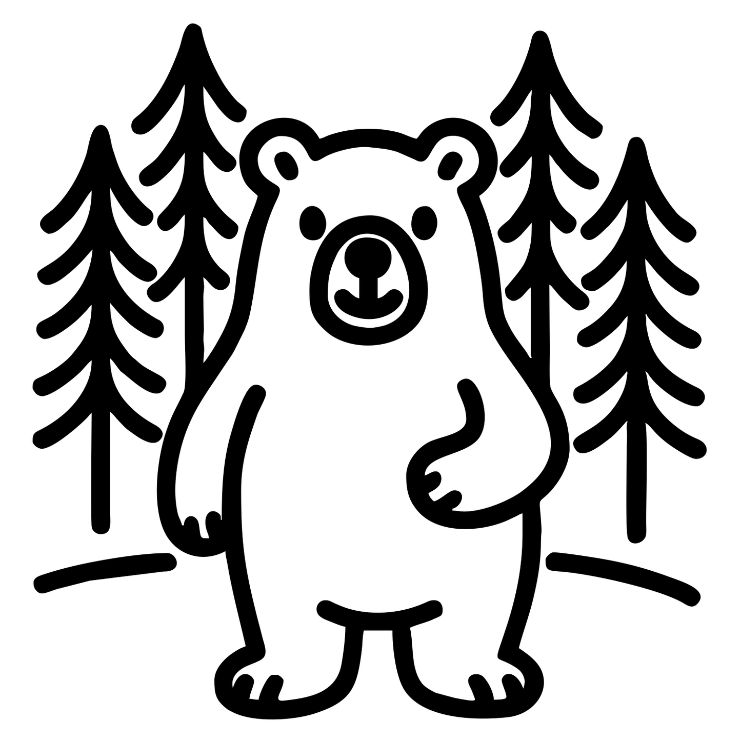 Cartoon Bear in Woods - Digital File - XCS Friendly Digital My Custom Designs PNG