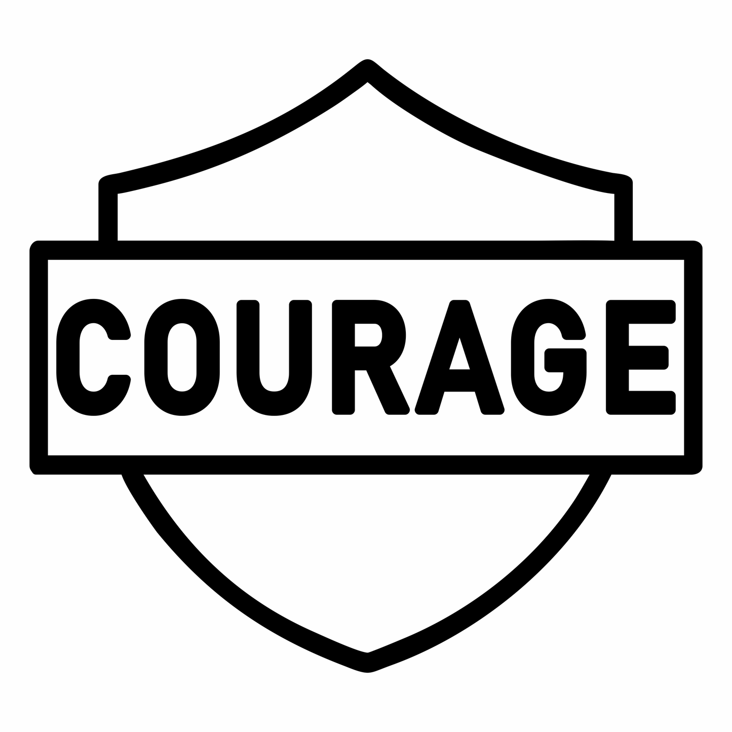 Courage Text Badge - Digital File - XCS Friendly Digital My Custom Designs PNG