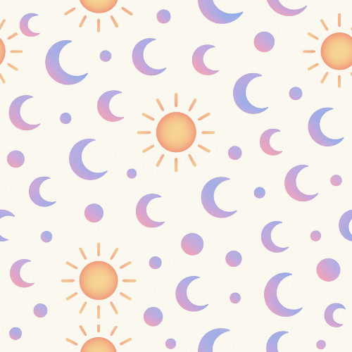 Minimal and Modern - Gradient Minimal Sun And Moon Shapes With Soft Glow - Pattern - Digital File Digital My Custom Designs PDF
