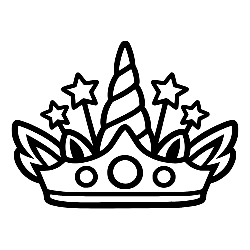 Cartoon Unicorn Crown - Vector Graphics - Digital File