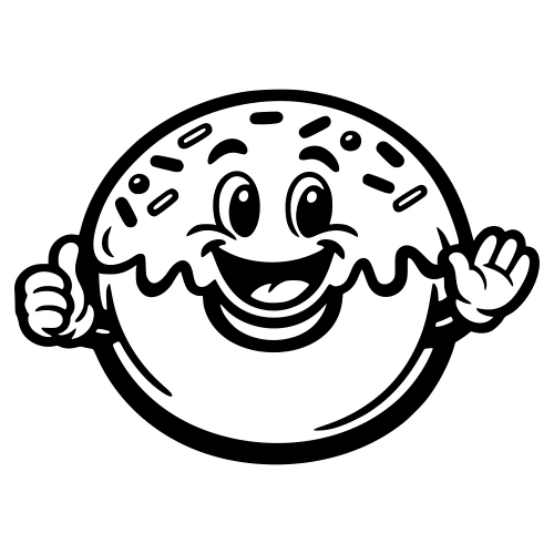 Cartoon Donut - Digital File - XCS Friendly Digital My Custom Designs PDF