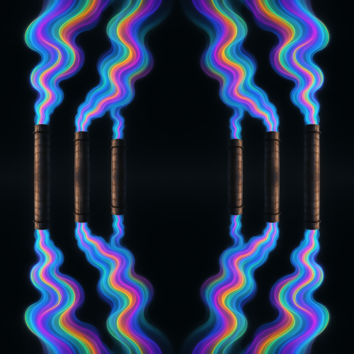 Industrial and Urban - Factory Exhaust Pipes With Holographic Smoke Trails - Pattern - Digital File Digital My Custom Designs PDF