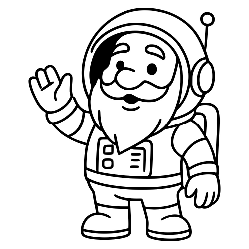 Cartoon Astronaut Gnome Waving - Digital File - XCS Friendly Digital My Custom Designs PDF