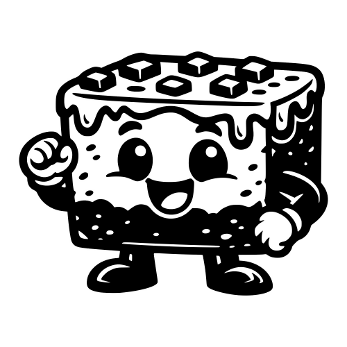Cartoon Brownie Square - Digital File - XCS Friendly