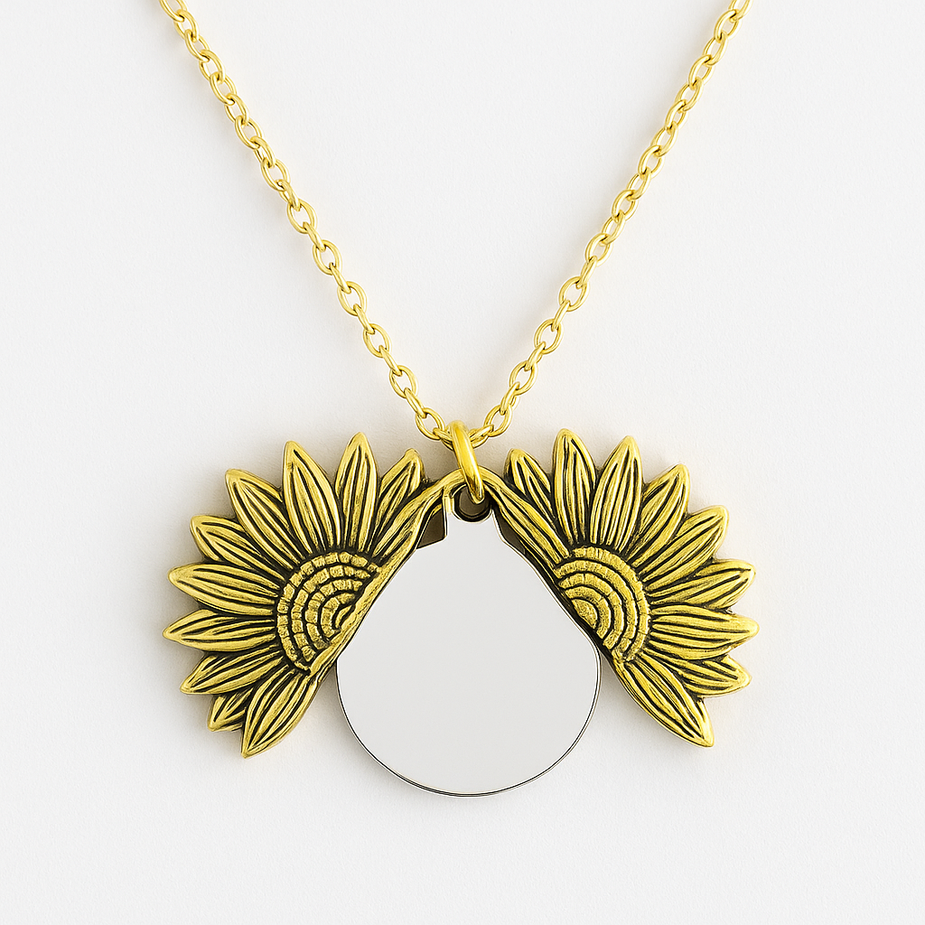 Engravable Sunflower Disc Blank Pendant Necklace Jewelry My Custom Designs