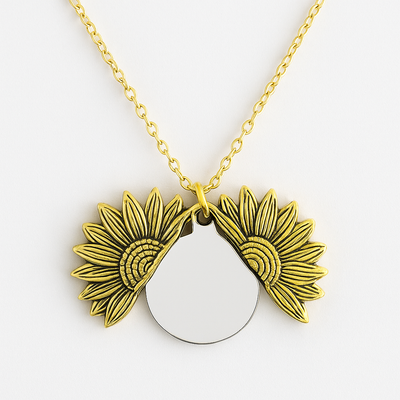 Personalized Sunflower Disc Blank Pendant Necklace Jewelry My Custom Designs