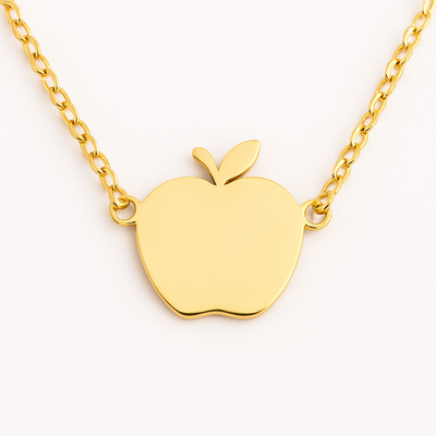 Personalized Gold Apple Pendant Necklace Jewelry My Custom Designs