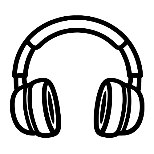 Headphones Outline - Vector Graphics - Digital File Digital My Custom Designs PDF