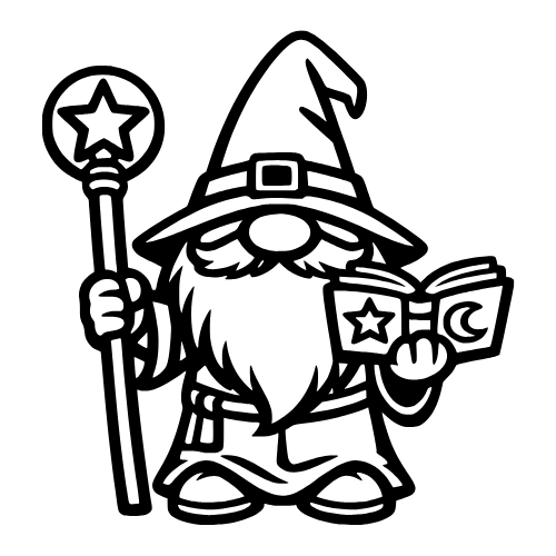 Wizard Gnome Sketch - Vector Graphics - Digital File Digital My Custom Designs PDF