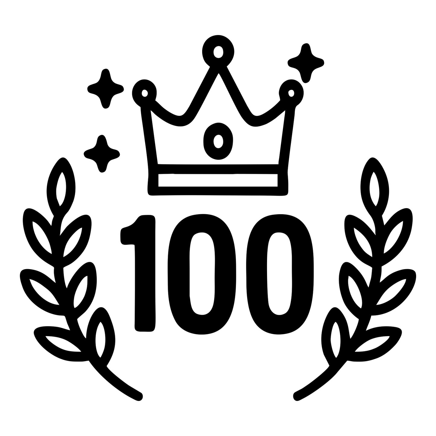 Birthday Number Crown 100 - Digital File - XCS Friendly Tumbler My Custom Designs PNG