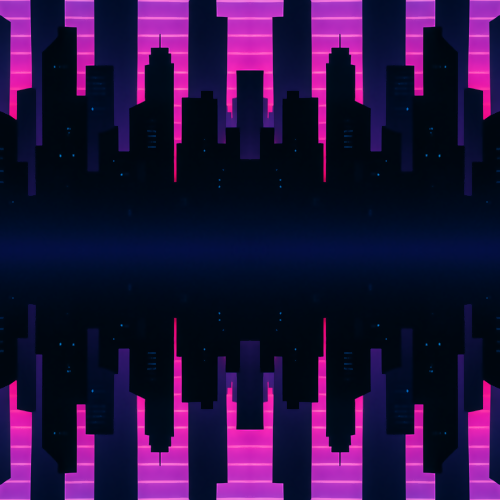 Sci-Fi Skyline Neon Cyber Punk Pattern- Digital File Digital My Custom Designs PDF PRINT - RGB