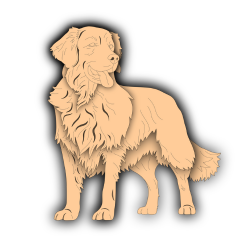 Golden Retriever - Layered Animal Designs - Digital File Digital My Custom Designs SVG