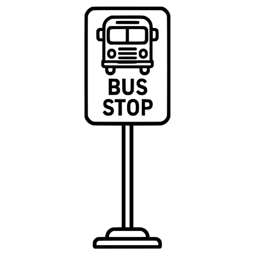 Bus Stop Sign - Digital File - XCS Friendly My Custom Designs PNG
