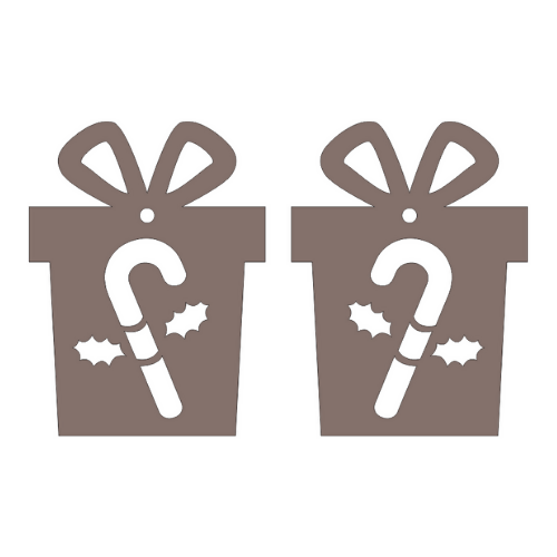 Candy Cane Gift Box Cutout Earrings - Digital File Digital My Custom Designs SVG