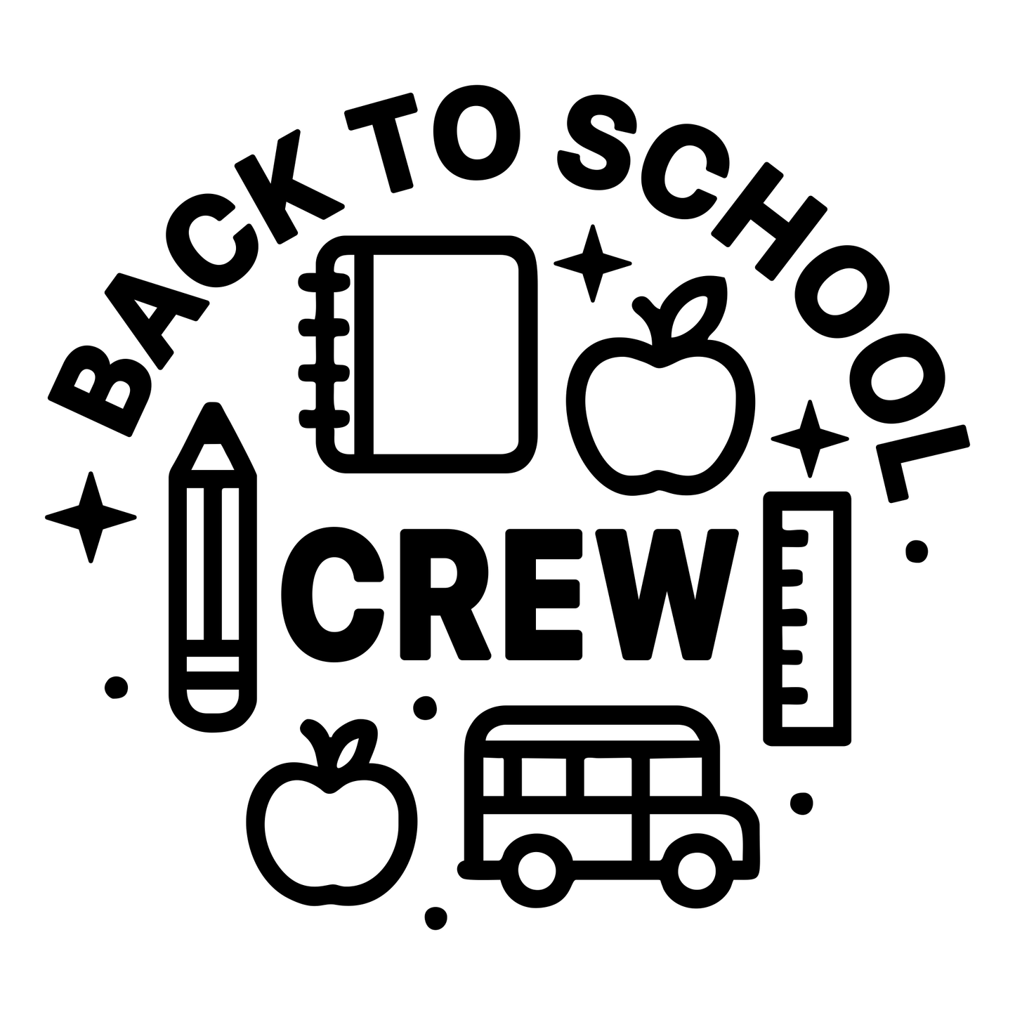 Back to School Crew Text - Digital File - XCS Friendly Tumbler My Custom Designs PNG