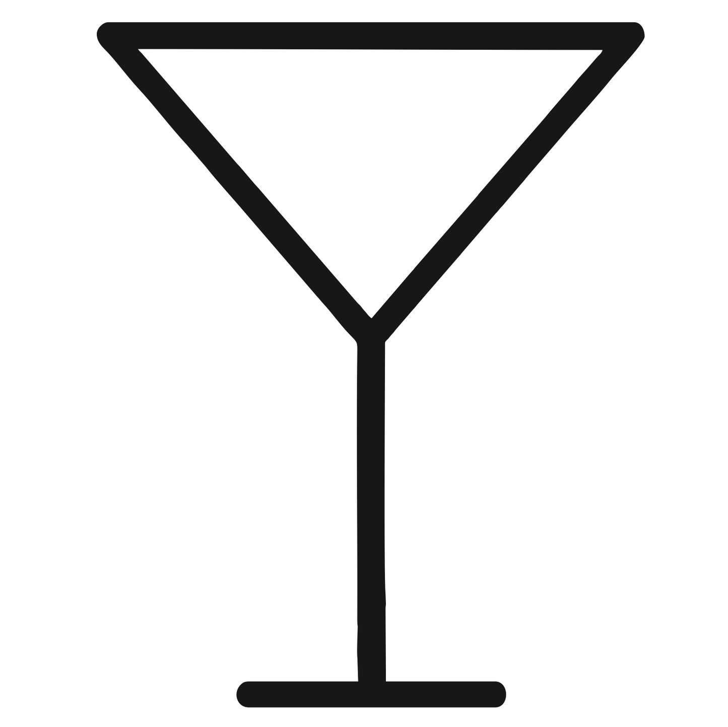 Martini Glass Outline - Digital File - XCS Friendly Tumbler My Custom Designs PNG