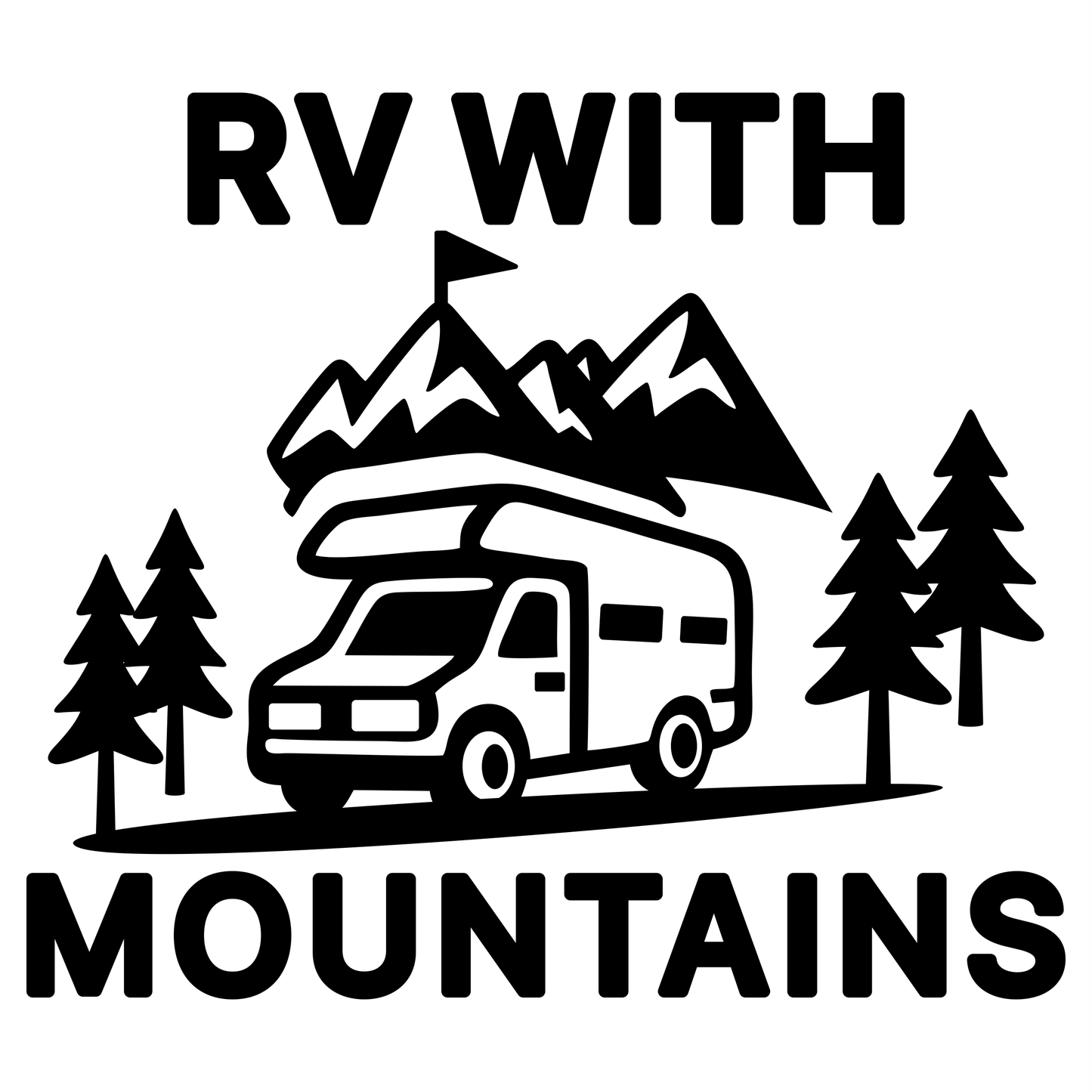 RV With Mountains - Digital File - XCS Friendly Digital My Custom Designs PNG