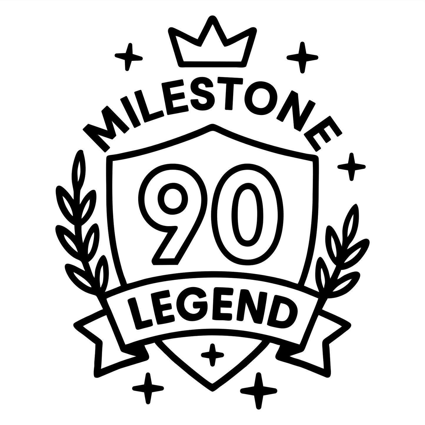Birthday Milestone Legend 90 - Digital File - XCS Friendly Tumbler My Custom Designs PNG
