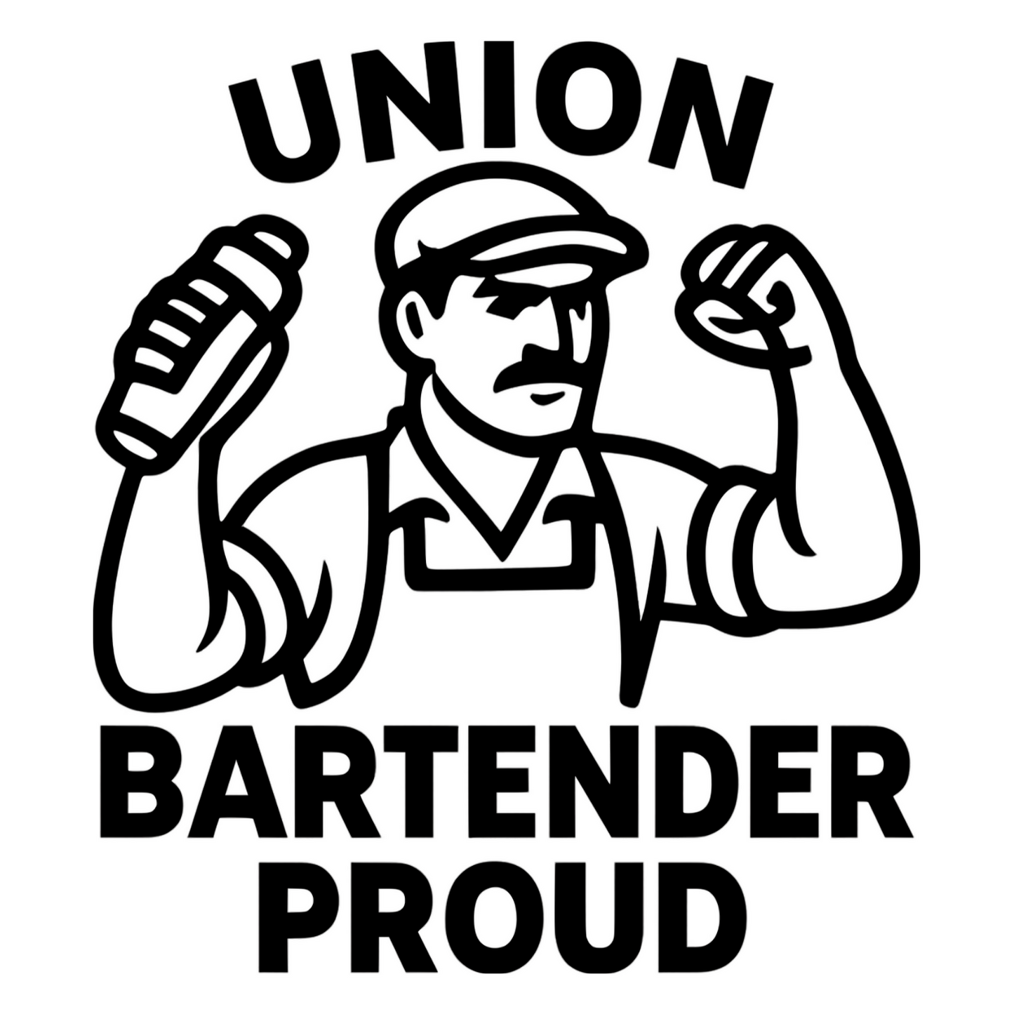 Union Bartender Proud - Digital File - XCS Friendly Tumbler My Custom Designs PNG