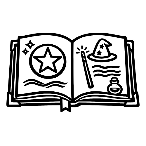 Wizard Book Outline - Vector Graphics - Digital File Digital My Custom Designs PDF