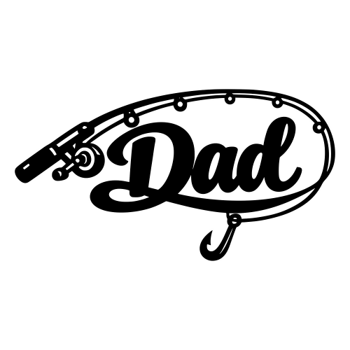 Dad and Fishing Rod Illustration - Vector Graphics - Digital File Digital My Custom Designs PDF