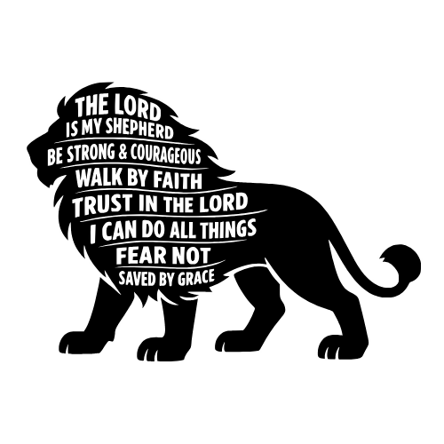 Lion with Scripture Mane Silhouette - Vector Graphics - Digital File Digital My Custom Designs PDF