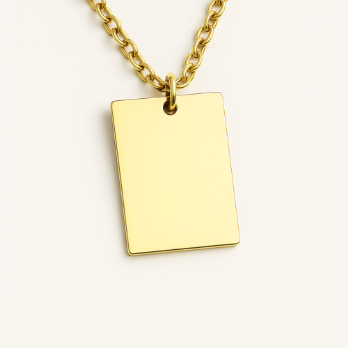 Engravable Golden & Silver Message Board Necklace Engravable My Custom Designs