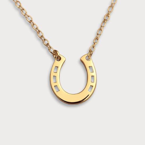 Horse Shoe Lucky Pendant Necklace Jewelry My Custom Designs Gold